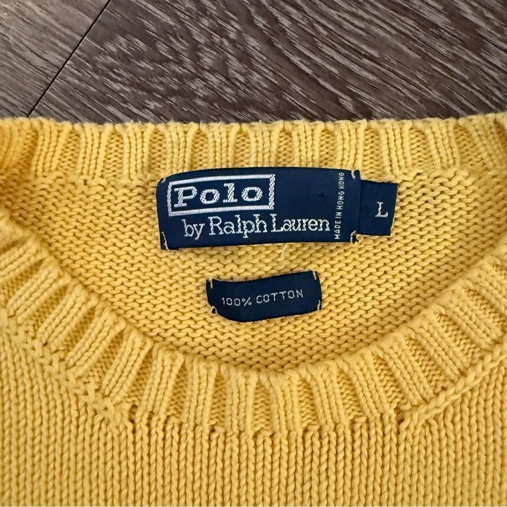 Polo By Ralph Lauren Vintage Yellow Cotton Sweater
